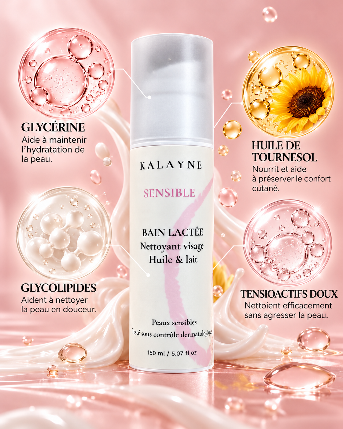 Bain Lacté · Nettoyant huile-en-lait